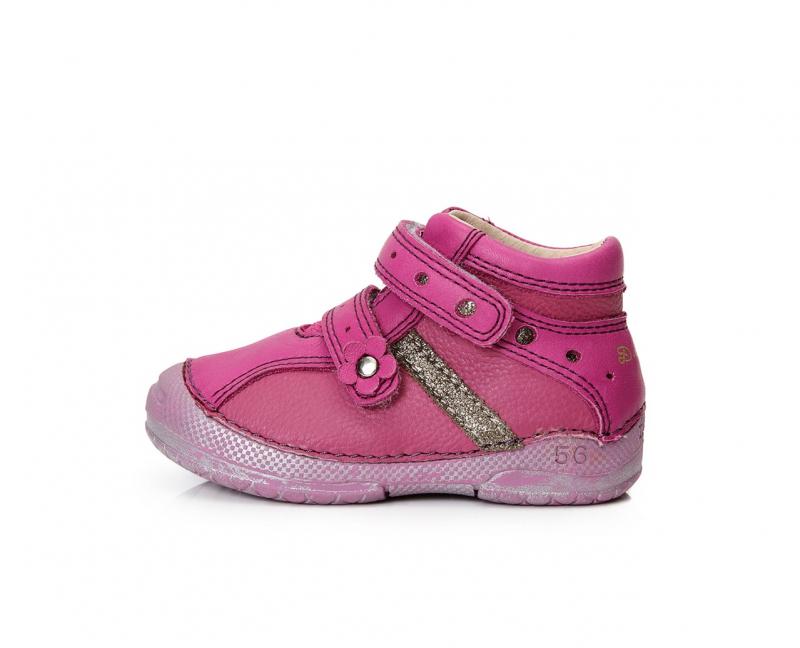 D.D.step ružové detské topánky na suchý zips 19-24